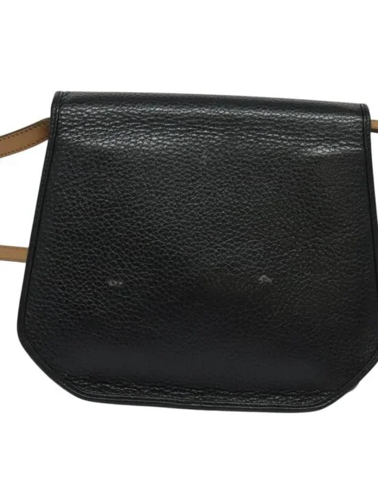 Christian Dior Shoulder Bag Leather Black Gold Auth BA2043 - Picture 3 of 16